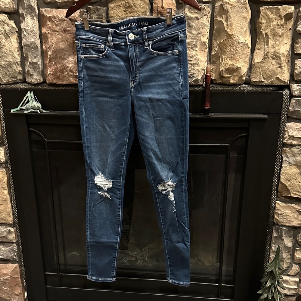 American Eagle Outfitters Women's Hi Rise Ripped Jeggings